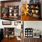 Vintage Coffee Mug Display Rack,3-tier Wooden Countertop Mug Organizer - Image 2