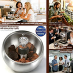 Upgraded 1.8L Espresso Knock Box with Glass Lid, Magnetic Knock Bar, Silver - Image 3
