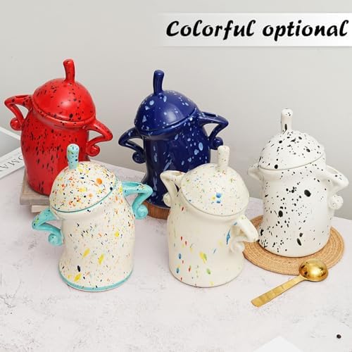 Sassy Canister With Attitude - Funny Ceramic Airtight Storage Canister for Coffee Sugar Tea, Unique Kitchen Decor & Housewarming Gift(Cyan) - Image 6