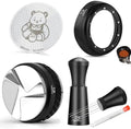 MEION 53.3mm Espresso Accessories Kit for Breville Espresso Machine 54mm Portafilter, Includes Coffee Distributor & Tamper, Espresso Stirrer, Dosing Funnel and Thin 0.8mm Puck Screen (Black, 53.3mm) by MEIONESPRESSOTOOLS