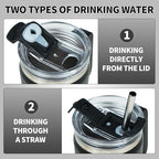 30 oz Tumbler with Handle Hidden Straw Stainless Steel Insulated - Image 4