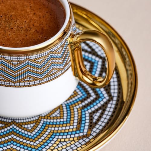KARACA Suadiye 12 Piece Turkish Coffee Cup Set for 6, 90ml - Image 6