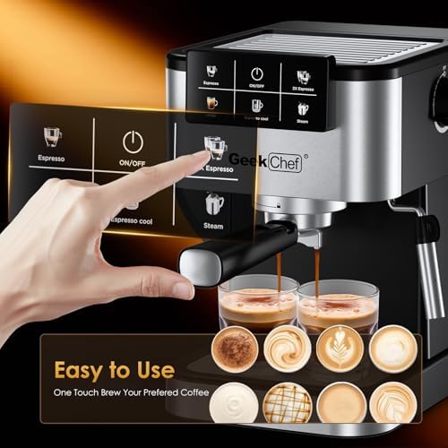 Geek Chef Espresso Machine with Milk Frother, 20 Bar Espresso & Latte Maker - Image 3