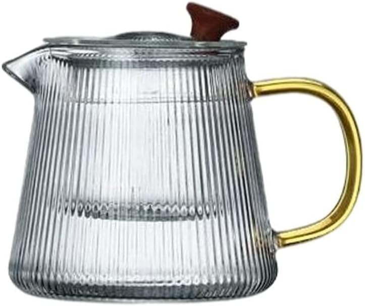 Kettle,Tea Kettle,Stainless Steel Teakettle,Thick Borosilicate Glass Teapot with Removable Infuser,Stovetop Safe Tea Kettle,Blooming and Loose Leaf Tea Kettle - 500ML (Size : 500ML) by Unknown