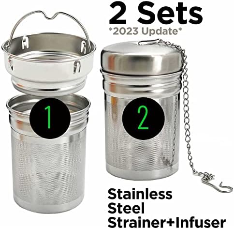 18oz Insulated Bamboo Tea Infuser Bottle for Loose Leaf Tea - Extra Fine Mesh Tea Steeper Basket Infuser with Chain Hook for Teapot Mug Cup Tumbler - Image 5
