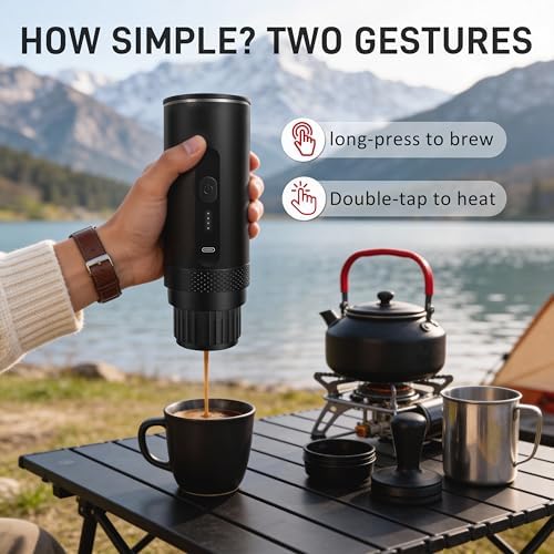 Portable Coffee Maker Electric Espresso Machine, Coffee Espresso Maker for Travel Self-Heating USB-C, Battery Powered with 7800mAh, for Ground Coffee & NS Capsule, for RV, Hiking, Office,Gifts for Men - Image 7