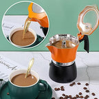 CHICIRIS Coffee Pot, 1 Cup 150ml/5 Ounce, Stovetop Espresso Maker, Italian Coffee Maker, Glass Top Pot Coffee Maker, for Italian and Cuban Café Brewing (Orange and Black) - Image 6