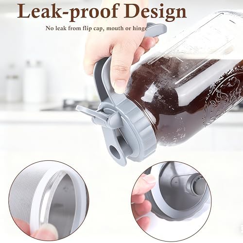 64 OZ Cold Brew Coffee Maker 2 Quart Mason Jar Glass Iced Tea Pitcher With Stainless Steel Filter Half Gallon Pitcher With Spout Lid For Iced Coffee,Tea & Lemonade,Sun Tea Airtight & Leak-Proof 2 PACK - Image 6