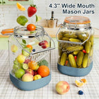 1.5 Gallon Large Glass Jar with Airtight Hinged Lid, Square, 192 Oz - Image 5