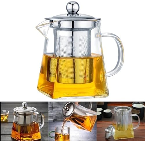 Tea Infuser Heat Resistant Clear Kettle Household Teaware with Stainless Steel Infuser(750) - Image 2