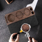 Coffee Tamper Station with Wood Grain Finish, Multifunctional Pressing Base for 51mm 53mm 58mm Portafilters, Stable Espresso Tamping Mat with Silicone Anti-Slip Layer - Image 2