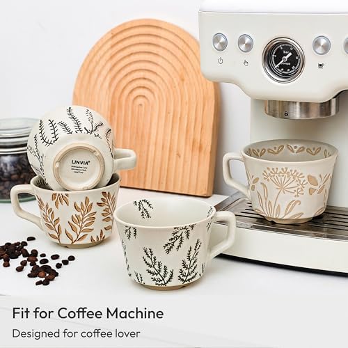 11 oz Ceramic Coffee Mug, Stoneware Teacup with Handle - Image 6