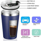 VEGOND 12oz Tumbler Stainless Steel Tumbler bulk Vacuum Insulated Double Wall Travel Tumbler with Lid and Straw Reusable Tumbler, Navy blue 6 Pack - Image 2