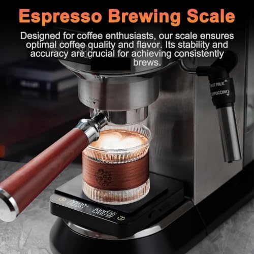 Digital Coffee Scale with Timer & Wireless Display, 3kg/0.1g Accurate Kitchen Scale for Espresso Pour Over Coffee, 5 Brewing Modes, Compact Design Compatible with Espresso Machines - Image 6