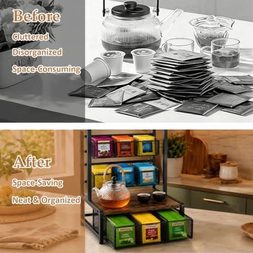 Acrux7 3 Tier Tea Bag Organizer, Coffee and Tea Station Organizer - Image 4