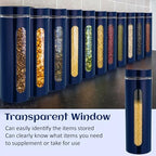 Mimorou 6 Pack 60 oz Airtight Stainless Steel Kitchen Canisters, Navy Blue - Image 5