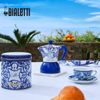 Bialetti Dolce & Gabbana Mocinduction Blue Mediterraneo 6 Cup Induction & Open Fire (Coffee Maker, Espresso Makinetta) - Image 4
