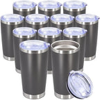 20oz Tumbler Stainless Steel Tumbler Coffee Tumbler with Lid Grey, 12P by AUWBON