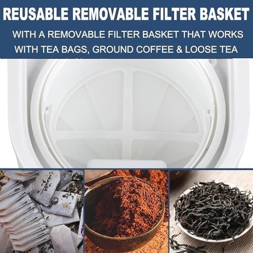 AEMEGO Iced Tea Coffee Maker, Brewing System with 2.5-quart Glass Pitcher, sliding strength selector, Stainless Steel Decoration, Reusable Filter（white） - Image 3