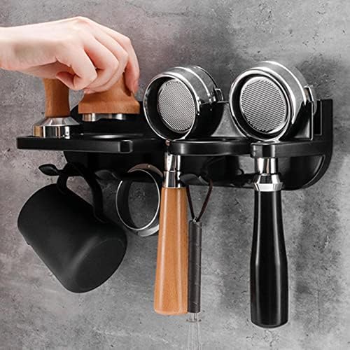 Coffee Station Organizer, Floating Wall Shelves Space Saving Coffee Tamper Holder Coffee Portafilter Wall Mount Rack Multipurpose Coffee Portafilter Holder for Bar Home - Image 3