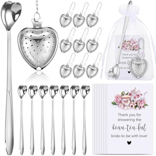 Qinyoung 50 Sets Bridal Shower Tea Party Favors for Guests, Silver by Qinyoung