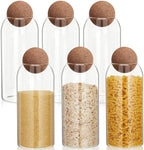 Suclain 6 Pcs Glass Jars with Cork Ball Lid Kitchen Canister, 34 oz by Suclain
