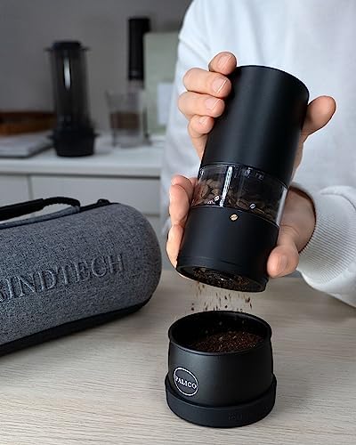 PALICO GrindTech PREM Electric Coffee Bean Grinder, Portable Rechargeable Coffee Grinder with SUS Conical Burr, 20 Grind Settings, Cordless Charging Base & Travel Case - Image 3