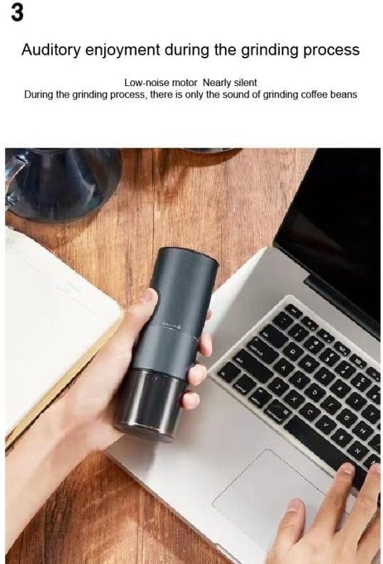 Electric Burr Coffee Grinder with Multi Grind Settings, Portable Small Conical Stainless Steel Precision Forged Burr Grinder for Coffee Beans, Spices and More, USB Rechargeable - Image 4