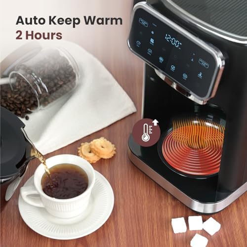 Gevi Touchscreen 12-Cup Coffee Maker, Bold & Iced Brew, Glass Carafe - Image 5