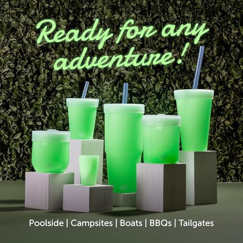 Silipint 8oz Silicone Tumbler with Straw and Lid – Unbreakable, BPA Free, Non-Toxic, Dishwasher, Microwave, Freezer Safe Tumbler Cup – Reusable Drinkware for Juice (Glow Green, 8oz - Pack of 4) - Image 7