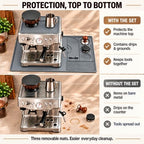 angelle 3-Piece Silicone Coffee Mat Set Compatible with Breville Barista Express BES870 BES875 and Touch BES880, 24 x 16 in Espresso Machine Base, Top Protector and Tamping Pad, Gray - Image 4