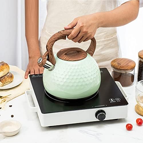 Stovetop Kettle 2.8L Stainless Steel Whistling Kettle Stovetop Teakettle Teapot Handle Kitchen for Gas Stove Induction Cooker Kettles for Stove(Green) - Image 4