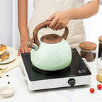 Stovetop Kettle 2.8L Stainless Steel Whistling Kettle Stovetop Teakettle Teapot Handle Kitchen for Gas Stove Induction Cooker Kettles for Stove(Green) - Image 4