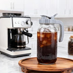 64 OZ Cold Brew Coffee Maker 2 Quart Mason Jar Glass Iced Tea Pitcher With Stainless Steel Filter Half Gallon Pitcher With Spout Lid For Iced Coffee,Tea & Lemonade,Sun Tea Airtight & Leak-Proof 2 PACK - Image 2