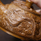Tea Kettle Creative Chinese Hand-Carved Dragon Teapot Tea Art Retro Tea Maker Ceramic Tea Infuser - Image 3