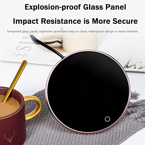 Electric Cup Warmer Temperature Control Smart Coaster with 2 Heating Modes, Coffee Mug Warmer with Auto-Off Timer, Enlarged Waterproof Beverage Heating Plate, Warm Gift for Your Love,Black - Image 4