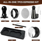 7 PCS Espresso Accessories Set with 51mm Spring Loaded Tamper - Image 3