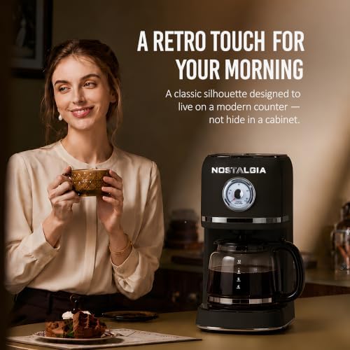 Nostalgia Classic Retro 10 Cup Coffee Maker, Black - Image 6