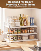 EVERIE Extendable 3-Tier Kitchen Cabinet & Pantry Organizer for Plastic Wrap, Foil & Storage Bags, Adjustable Heavy Duty Shelf Rack for Wrap Boxes, Jars & Snack Boxes (11–16.7 in Wide), Pack of 2 - Image 4