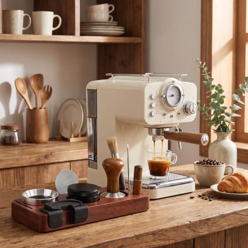 13-Piece Espresso Accessories Kit, 53mm/54mm Espresso Tamper Set with WDT Tool, Coffee Distributor, Magnetic Dosing Funnel, Puck Screen and Wooden Tamping Station, Espresso Machine Accessories - Image 3