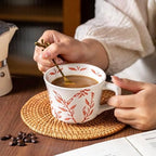 Ceramic Mugs 11 oz Unique Luxurious Cups Set of 4, Mug for Coffee Milk Latte Cappuccino Tea, Office Home Dishwasher Microwave Freezer Safe Stoneware Handmade Minimalist Mixed Cup - Image 6