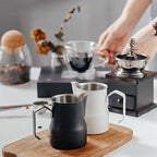 Coffee Milk Cup, Stainless Steel Milk Frothing Pitcher, Humanized Non Stick Milk Frother Cup for Kitchen and Restaurants (White 450ML) - Image 7