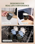 famiware Coffee Mug Set of 4, Ocean Round 11.5oz Coffee Cup Set with Handle - Image 5
