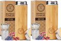 Premium Bamboo Thermos with Tea Infuser for Loose Tea - Tea Gift Set - Insulated Water Bottle/Iced Coffee Tumbler - Unique Gifts for Women, Gifts For Women Who Have Everything - 17oz with 22oz by LeafLife