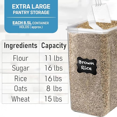 2 PC (8.5L/ 287 Oz) Extra Large Flour Sugar Storage Containers with Lids - Image 3