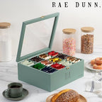 Rae Dunn Tea Bag Organizer - Tea Box Divided Storage Container Box with Hinge Lid for Kitchen Cabinet, Countertop, Pantry, Hold Coffee Pods, Seasoning Packets, Condiments, Sage - Image 5