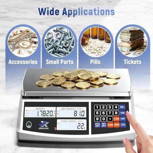 Industrial Counting Scale 30kg/66lb x 0.1g Precision Bench Scale Digital Inventory Counting Weight Scale for Small Parts and Coins, Electronic Gram Scale with Batteries/AC Power, lb/g/kg/oz - Image 4