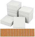 60 Pieces 4 Inch Blank Ceramic Coasters, Unglazed Ceramic Tiles Coasters, Ceramic Tiles with Cork Backing Pads for Painting, DIY Crafts, Mosaics, Square, White.by GNIEMCKIN by GNIEMCKIN