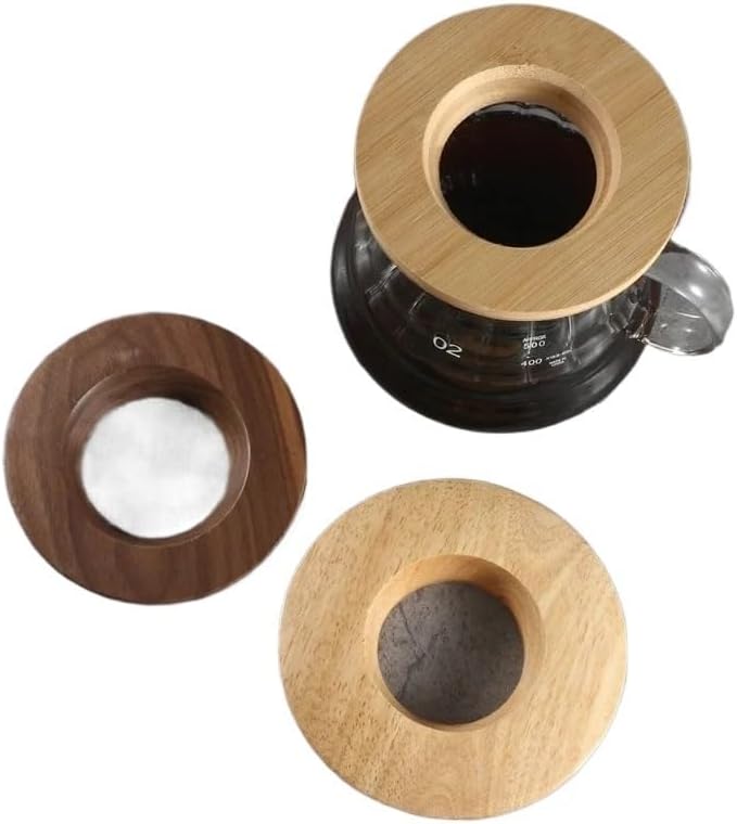 Coffee Filter Stand Durable Wood Compatible with Origami Coffee Filter Cup Holder Pour Over Filter Stand Cone Coffee Dripper Holder Home Use(Bamboo tray) - Image 2