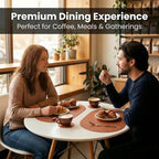 Premium Oval Faux Leather Placemat & Coaster Set with Innovative Cork-Look Printed Base，4/6/8-Piece Sets & 8 Colors，Non-Slip Dining Table Mats for Kitchen Dining - Image 2
